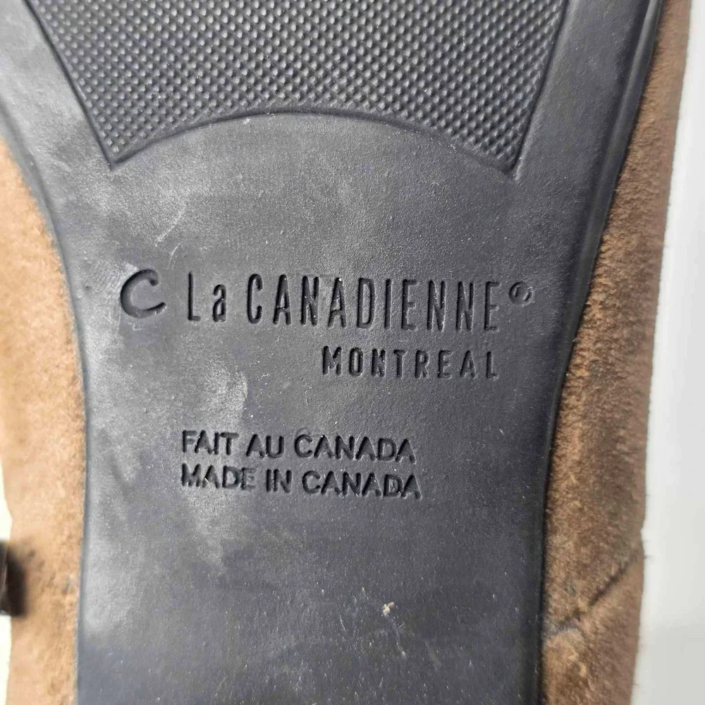 La Canadienne Boots Women's Size 5.5 M Brown Suede Ankle Zip Casual Shoes Canada